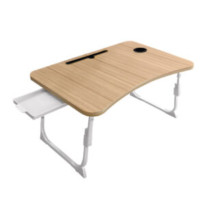 Buy SOGA Oak Portable Bed Table Adjustable Folding Mini Desk Stand With Cup-Holder Home Decor Online - Desks & Computer Tables - 1 - AU Depot Free Shipping
