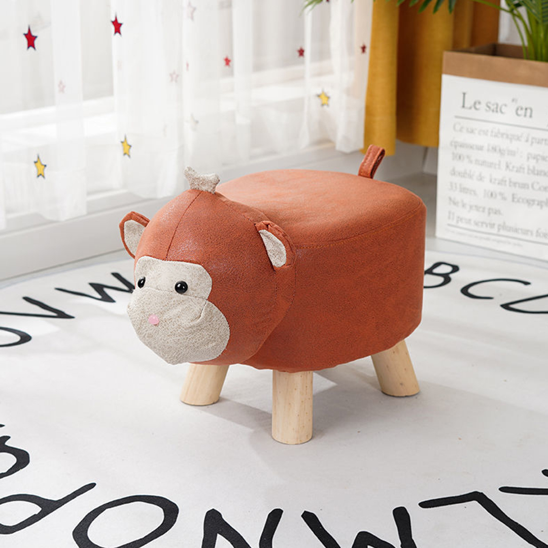 SOGA Orange Children Bench Monkey Character Round Ottoman Stool Soft Small Comfy Seat Home Decor - AniStool24 - Furniture - 2 - AU DEPOT SOGA Buy SOGA Orange Children Bench Monkey Character Round Ottoman Stool Soft Small Comfy Seat Home Decor Online - Furniture - 2 - AU Depot Free Shipping