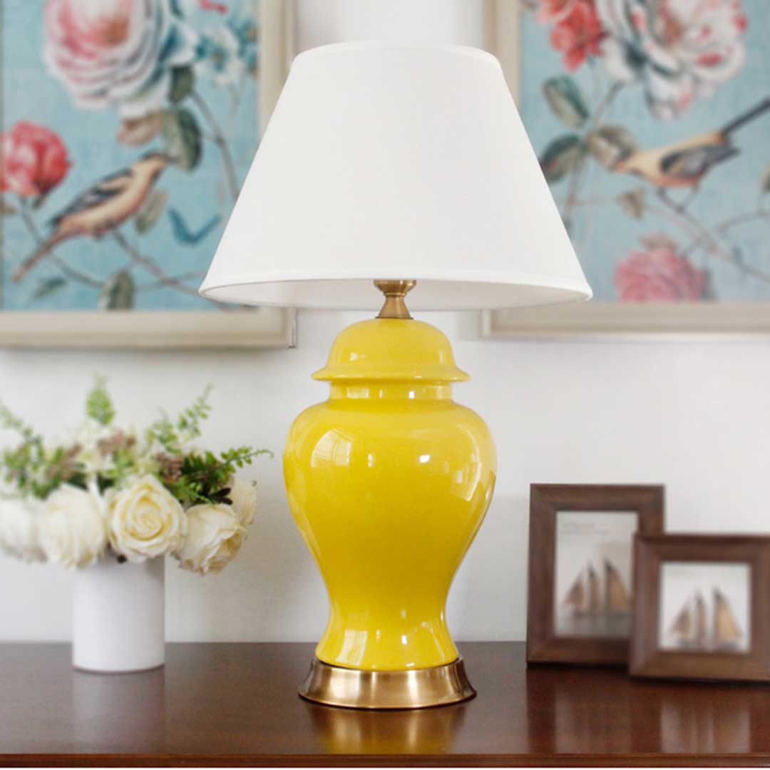 SOGA Oval Ceramic Table Lamp with Gold Metal Base Desk Lamp Yellow - TableLamp170Yellow - Home & Living - 5 - AU DEPOT SOGA Buy SOGA Oval Ceramic Table Lamp with Gold Metal Base Desk Lamp Yellow Online - Home & Living - 5 - AU Depot Free Shipping