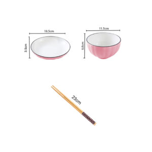 Buy SOGA Pink Japanese Style Ceramic Dinnerware Crockery Soup Bowl Plate Server Kitchen Home Decor Set of 10 Online - Kitchenware - 2 - AU Depot Free Shipping