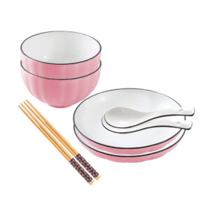 Buy SOGA Pink Japanese Style Ceramic Dinnerware Crockery Soup Bowl Plate Server Kitchen Home Decor Set of 4 Online - Kitchenware - 1 - AU Depot Free Shipping