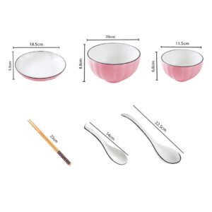 Buy SOGA Pink Japanese Style Ceramic Dinnerware Crockery Soup Bowl Plate Server Kitchen Home Decor Set of 5 Online - Kitchenware - 2 - AU Depot Free Shipping