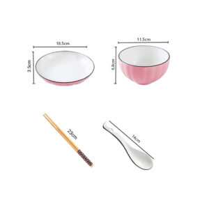 Buy SOGA Pink Japanese Style Ceramic Dinnerware Crockery Soup Bowl Plate Server Kitchen Home Decor Set of 8 Online - Kitchenware - 2 - AU Depot Free Shipping