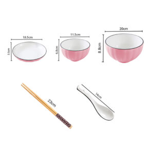 Buy SOGA Pink Japanese Style Ceramic Dinnerware Crockery Soup Bowl Plate Server Kitchen Home Decor Set of 9 Online - Kitchenware - 2 - AU Depot Free Shipping