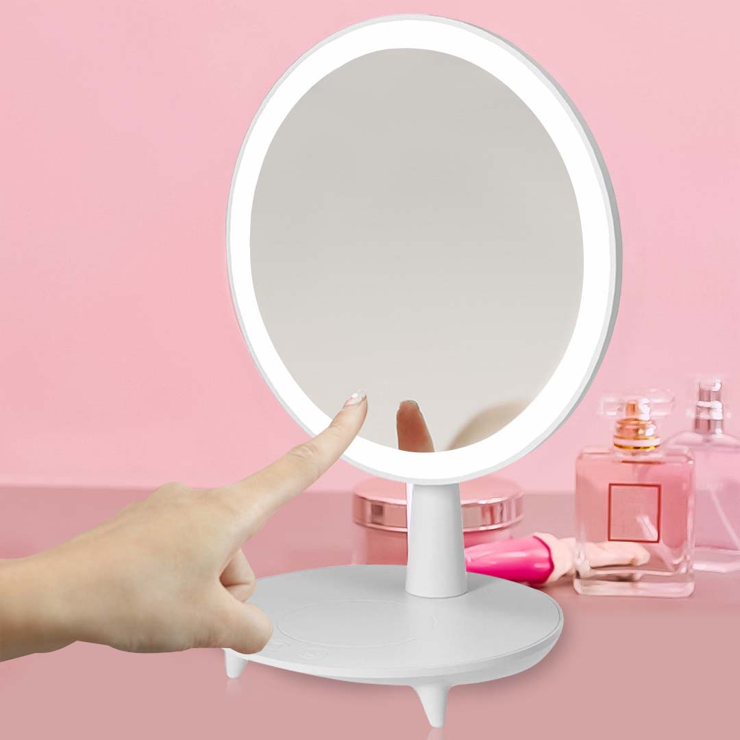 SOGA Round White Rechargeable LED Light Makeup Mirror Tabletop Vanity Home Decor - BathG535 - Home - 3 - AU DEPOT SOGA Buy SOGA Round White Rechargeable LED Light Makeup Mirror Tabletop Vanity Home Decor Online - Home - 3 - AU Depot Free Shipping