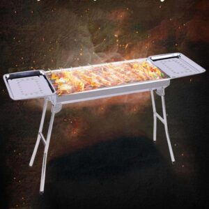 Buy SOGA Skewers Grill with Side Tray Portable Stainless Steel Charcoal BBQ Outdoor 6-8 Persons Online - home & living > outdoor living > barbecues > barbecues > freestanding - 2 - AU Depot Free Shipping
