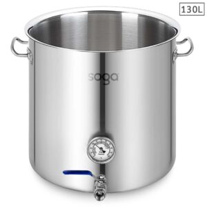 Buy SOGA Stainless Steel 130L No Lid Brewery Pot With Beer Valve 55*55cm Online - Groceries & Liquor - 1 - AU Depot Free Shipping