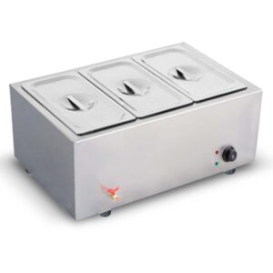 Buy SOGA Stainless Steel 3 X 1/2 GN Pan Electric Bain-Marie Food Warmer with Lid Online - Business & Industrial - 1 - AU Depot Free Shipping