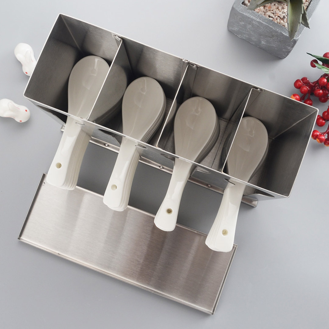 SOGA Stainless Steel Buffet Restaurant Spoon Utensil Holder Storage Rack 4 Holes - CutleryHolder4631 - Home & Living - 7 - AU DEPOT SOGA Buy SOGA Stainless Steel Buffet Restaurant Spoon Utensil Holder Storage Rack 4 Holes Online - Home & Living - 7 - AU Depot Free Shipping