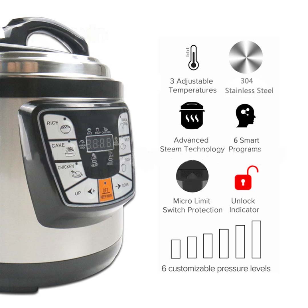 SOGA Stainless Steel Electric Pressure Cooker 10L Nonstick 1600W - ElectricPressureCooker10L - Electronics & Appliances - 3 - AU DEPOT SOGA Buy SOGA Stainless Steel Electric Pressure Cooker 10L Nonstick 1600W Online - Electronics & Appliances - 3 - AU Depot Free Shipping