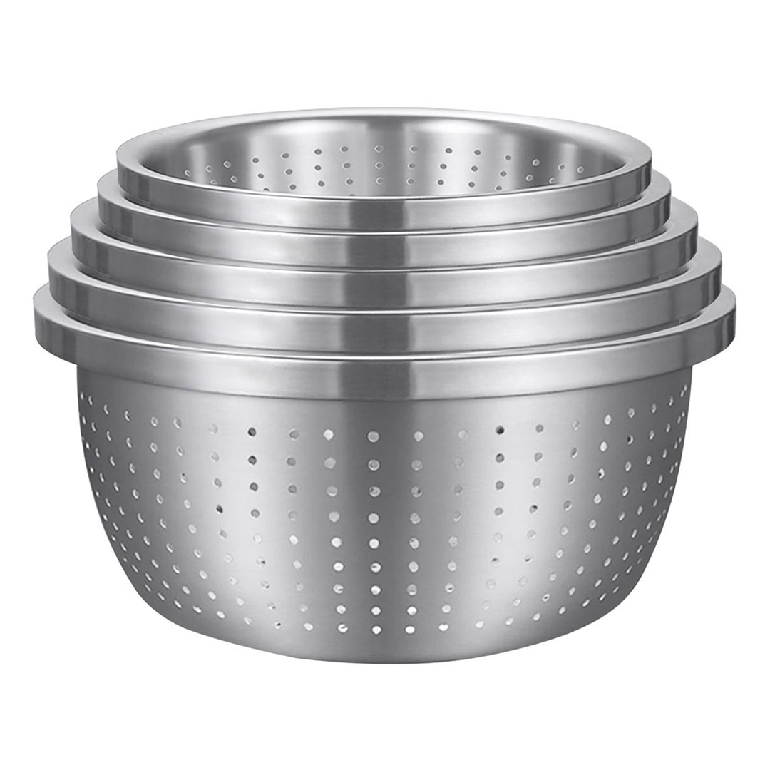 SOGA Stainless Steel Nesting Basin Colander Perforated Kitchen Sink Washing Bowl Metal Basket Strainer Set of 5 - Mixing Bowls - Bowl624 1 SOGA Stainless Steel Nesting Basin Colander Perforated Kitchen Sink Washing Bowl Metal Basket Strainer Set of 5 - AU DEPOT Buy SOGA Stainless Steel Nesting Basin Colander Perforated Kitchen Sink Washing Bowl Metal Basket Strainer Set of 5 Online - Home & Living - 1 - AU Depot Free Shipping