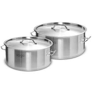 Buy SOGA Stock Pot 14L 58L Top Grade Thick Stainless Steel Stockpot 18/10 Online - home & living > kitchen & dining > cookware > stock & multi pots - 1 - AU Depot Free Shipping