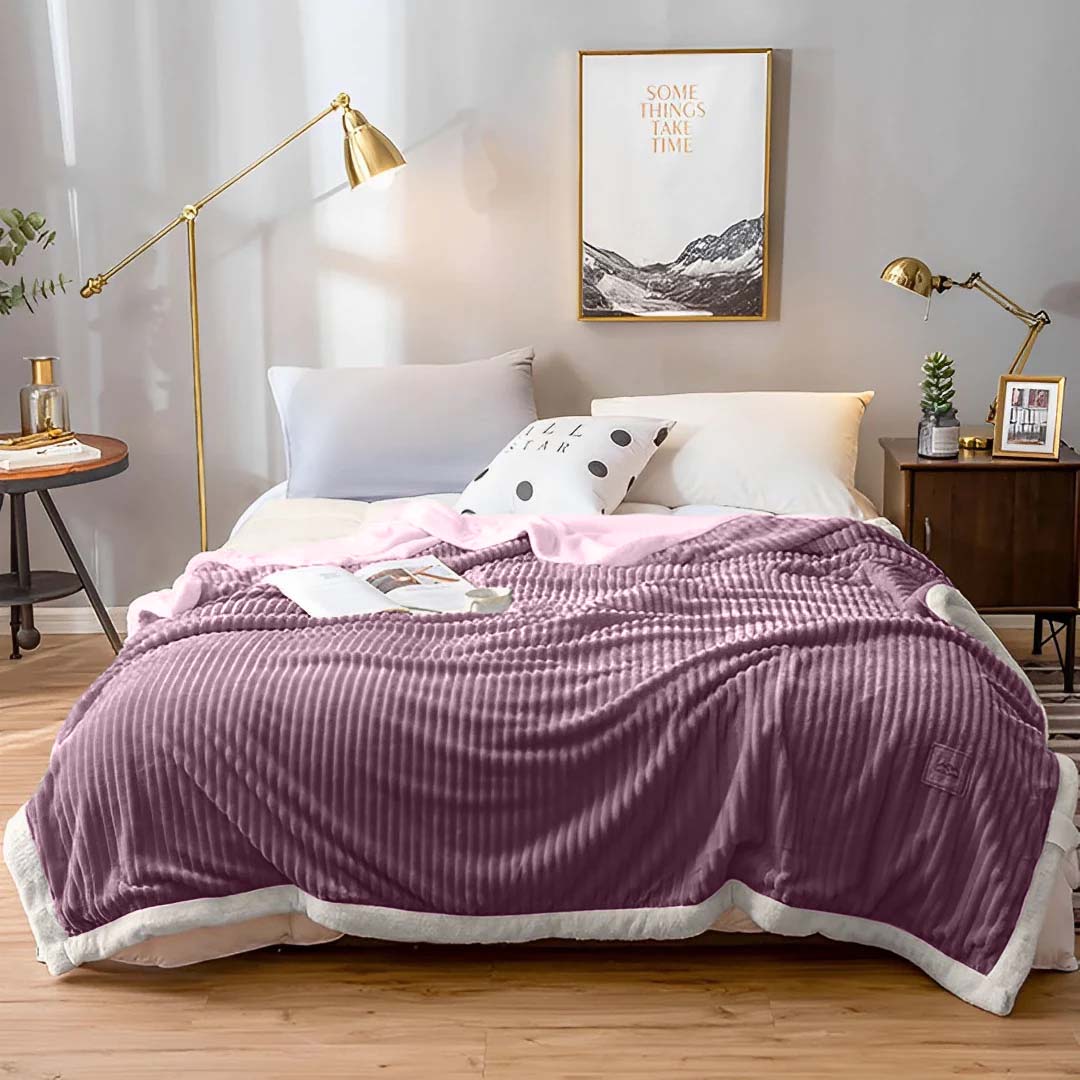 SOGA Throw Blanket Warm Cozy Double Sided Thick Flannel Coverlet Fleece Bed Sofa Comforter Purple - Blanket311 - Home - 4 - AU DEPOT SOGA Buy SOGA Throw Blanket Warm Cozy Double Sided Thick Flannel Coverlet Fleece Bed Sofa Comforter Purple Online - Home - 4 - AU Depot Free Shipping