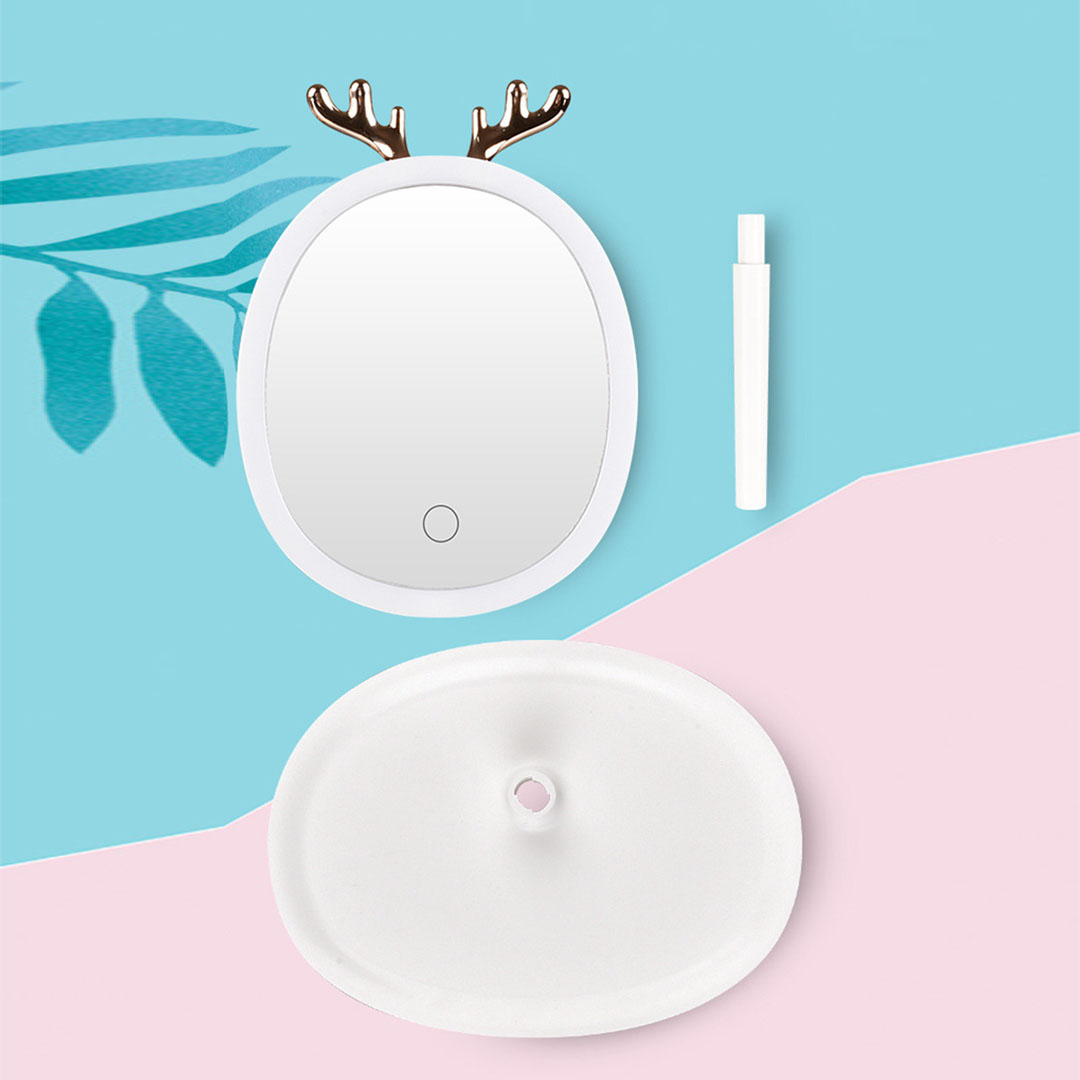 SOGA White Antler LED Light Makeup Mirror Tabletop Vanity Home Decor - BathG533 - Home - 5 - AU DEPOT SOGA Buy SOGA White Antler LED Light Makeup Mirror Tabletop Vanity Home Decor Online - Home - 5 - AU Depot Free Shipping