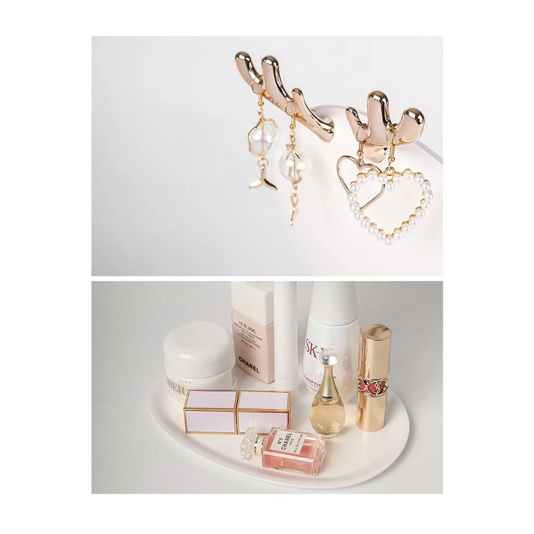 SOGA White Antler LED Light Makeup Mirror Tabletop Vanity Home Decor - BathG533 - Home - 6 - AU DEPOT SOGA Buy SOGA White Antler LED Light Makeup Mirror Tabletop Vanity Home Decor Online - Home - 6 - AU Depot Free Shipping