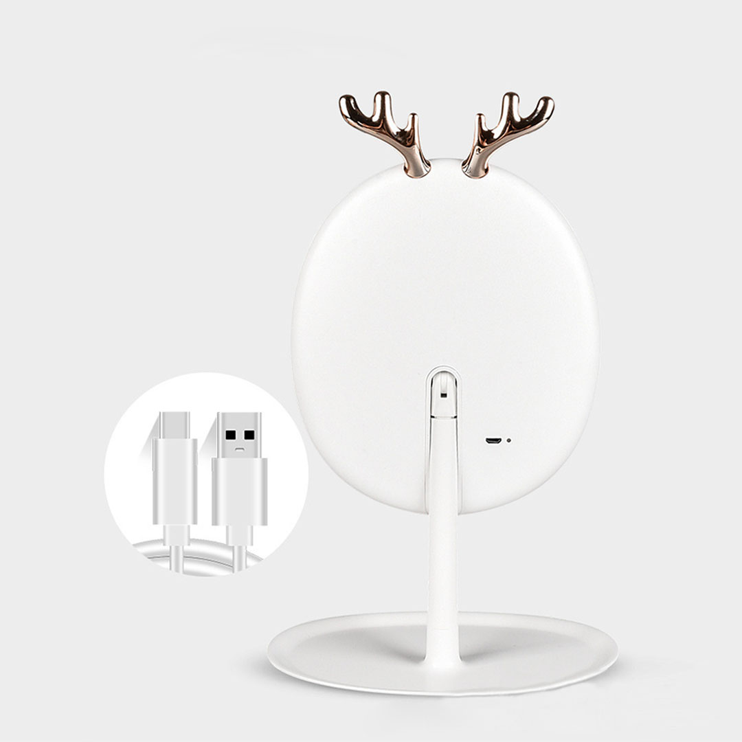 SOGA White Antler LED Light Makeup Mirror Tabletop Vanity Home Decor - BathG533 - Home - 10 - AU DEPOT SOGA Buy SOGA White Antler LED Light Makeup Mirror Tabletop Vanity Home Decor Online - Home - 10 - AU Depot Free Shipping