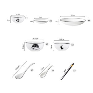 Buy SOGA White Antler Printed Ceramic Dinnerware Set Crockery Soup Bowl Plate Server Kitchen Home Decor Set of 13 Online - Kitchenware - 2 - AU Depot Free Shipping