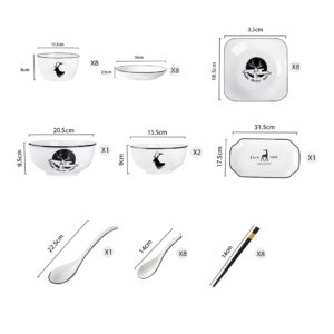 Buy SOGA White Antler Printed Ceramic Dinnerware Set Crockery Soup Bowl Plate Server Kitchen Home Decor Set of 28 Online - Kitchenware - 2 - AU Depot Free Shipping