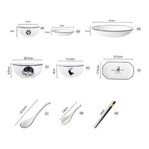 Buy SOGA White Antler Printed Ceramic Dinnerware Set Crockery Soup Bowl Plate Server Kitchen Home Decor Set of 28 Online - Kitchenware - 2 - AU Depot Free Shipping