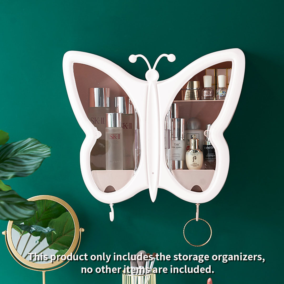 SOGA White Butterfly Shape Wall-Mounted Makeup Organiser Dustproof Waterproof Bathroom Storage Box Home Decor - BathG310 - Home - 3 - AU DEPOT SOGA Buy SOGA White Butterfly Shape Wall-Mounted Makeup Organiser Dustproof Waterproof Bathroom Storage Box Home Decor Online - Home - 3 - AU Depot Free Shipping