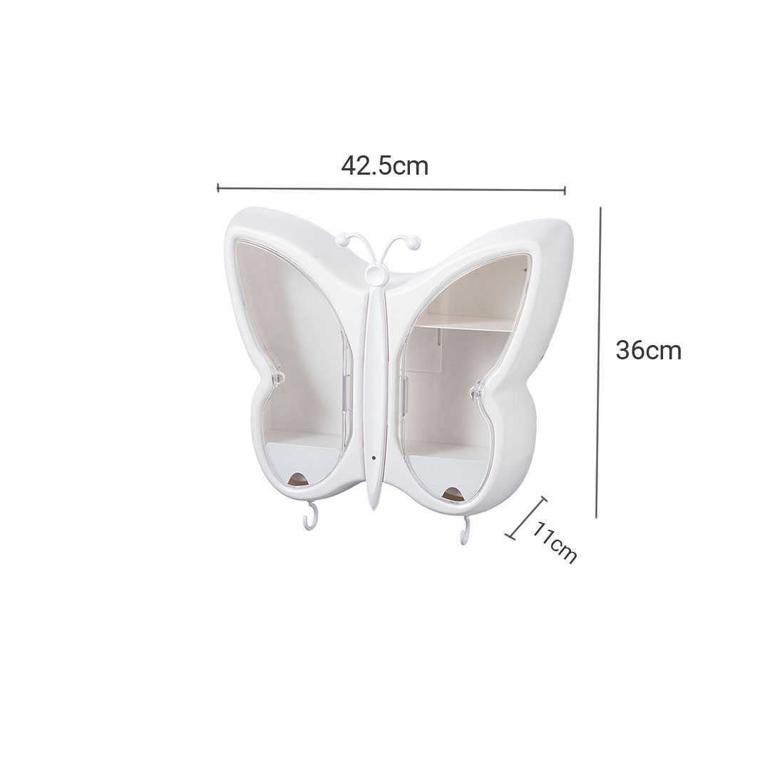 SOGA White Butterfly Shape Wall-Mounted Makeup Organiser Dustproof Waterproof Bathroom Storage Box Home Decor - BathG310 - Home - 6 - AU DEPOT SOGA Buy SOGA White Butterfly Shape Wall-Mounted Makeup Organiser Dustproof Waterproof Bathroom Storage Box Home Decor Online - Home - 6 - AU Depot Free Shipping
