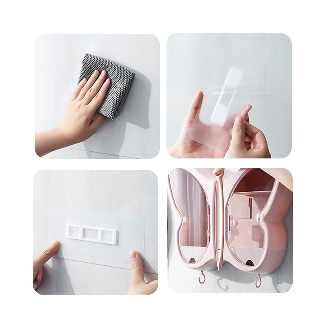 SOGA White Butterfly Shape Wall-Mounted Makeup Organiser Dustproof Waterproof Bathroom Storage Box Home Decor - BathG310 - Home - 8 - AU DEPOT SOGA Buy SOGA White Butterfly Shape Wall-Mounted Makeup Organiser Dustproof Waterproof Bathroom Storage Box Home Decor Online - Home - 8 - AU Depot Free Shipping