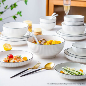 Buy SOGA White Japanese Style Ceramic Dinnerware Crockery Soup Bowl Plate Server Kitchen Home Decor Set of 4 Online - Kitchenware - 2 - AU Depot Free Shipping