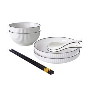 Buy SOGA White Japanese Style Ceramic Dinnerware Crockery Soup Bowl Plate Server Kitchen Home Decor Set of 4 Online - Kitchenware - 1 - AU Depot Free Shipping