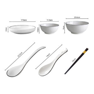 Buy SOGA White Japanese Style Ceramic Dinnerware Crockery Soup Bowl Plate Server Kitchen Home Decor Set of 7 Online - Kitchenware - 2 - AU Depot Free Shipping