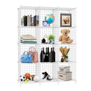 Buy SOGA White Portable 12-Cube 3 Column Storage Organiser Foldable DIY Modular Grid Space Saving Shelf Online - Furniture - 1 - AU Depot Free Shipping