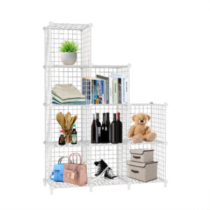 Buy SOGA White Portable 9-Cube 3 Column Storage Organiser Foldable DIY Modular Grid Space Saving Shelf 149cm Online - Furniture - 1 - AU Depot Free Shipping