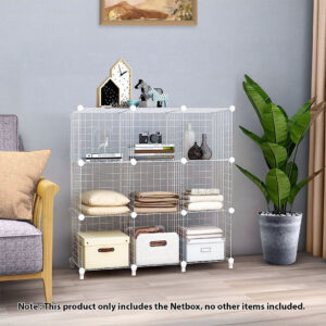 Buy SOGA White Portable 9-Cube 3 Column Storage Organiser Foldable DIY Modular Grid Space Saving Shelf Online - Furniture - 2 - AU Depot Free Shipping