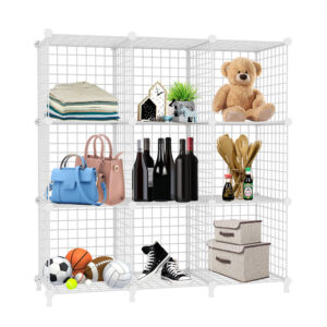 Buy SOGA White Portable 9-Cube 3 Column Storage Organiser Foldable DIY Modular Grid Space Saving Shelf Online - Furniture - 1 - AU Depot Free Shipping