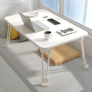 Buy SOGA White Portable Bed Table Adjustable Folding Mini Desk With Cup-Holder Home Decor Online - Desks & Computer Tables - 2 - AU Depot Free Shipping