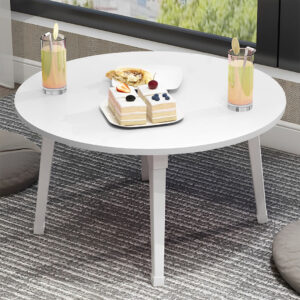 Buy SOGA White Portable Floor Table Small Round Space-Saving Mini Desk Home Decor Online - Desks & Computer Tables - 2 - AU Depot Free Shipping