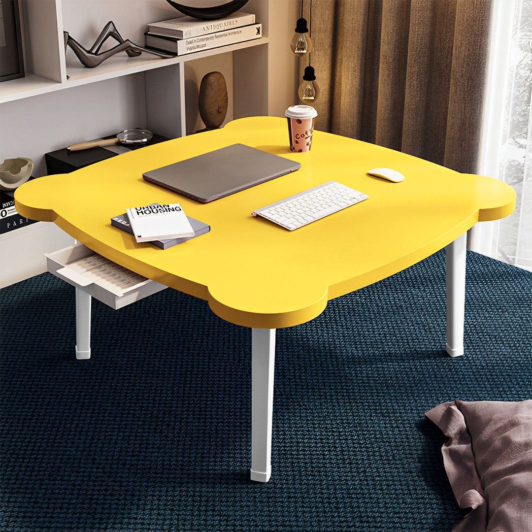 SOGA Yellow Minimalist Cat Ear Portable Floor Table Small Space-Saving Mini Desk Home Decor - FloorTable505 - Desks & Computer Tables - 2 - AU DEPOT SOGA Buy SOGA Yellow Minimalist Cat Ear Portable Floor Table Small Space-Saving Mini Desk Home Decor Online - Desks & Computer Tables - 2 - AU Depot Free Shipping