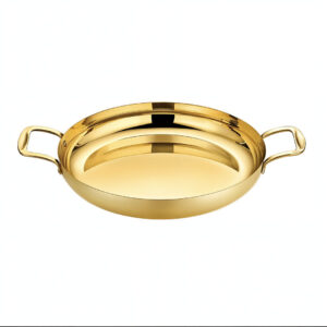 Buy Soga 24cm Flat Base Seafood Dry Pot in Elegant Gold Color with Durable for Kitchen Essential Online - home & living - 1 - AU Depot Free Shipping