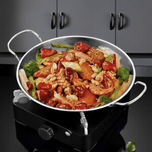 Buy Soga 29cm Signature Dry Pot crafted with 201 Material in Silver Color and for Kitchen Essential Online - home & living - 2 - AU Depot Free Shipping