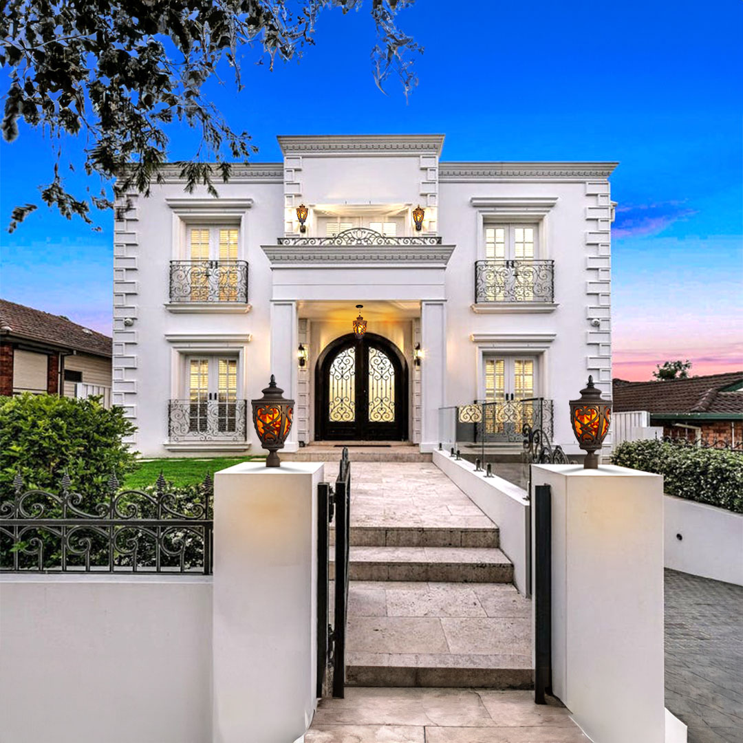 Vintage Lamp 4X 50.8cm Elegant Post Light with Aluminum and Glass Lantern Classic Outdoor Lighting - Lamp301StandX4 - Home & Living - 8 - AU DEPOT SOGA Buy Vintage Lamp 4X 50.8cm Elegant Post Light with Aluminum and Glass Lantern Classic Outdoor Lighting Online - Home & Living - 8 - AU Depot Free Shipping