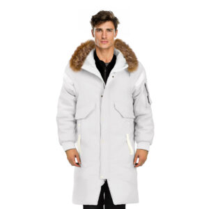 abbee White Large Winter Fur Hooded Thick Overcoat Jacket Stylish Lightweight Quilted Warm Puffer Coat DJ 998E AU Depot Free Shipping abbee White Large Winter Fur Hooded Thick Overcoat Jacket Stylish Lightweight Quilted Warm Puffer Coat - AU DEPOT