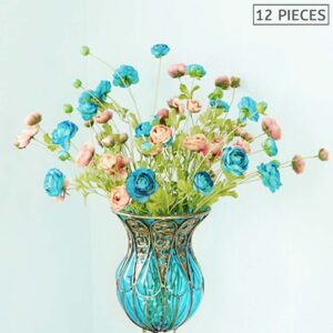Buy SOGA 12pcs Artificial Silk Flower Fake Rose Bouquet Table Decor Blue Online - Home & Living - 2 - AU Depot Free Shipping