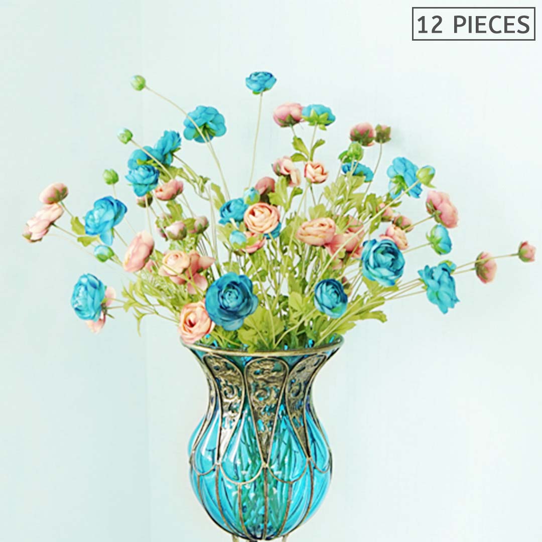 SOGA 12pcs Artificial Silk Flower Fake Rose Bouquet Table Decor Blue - AFlower3H12Blue - Home & Living - 2 - AU DEPOT SOGA Buy SOGA 12pcs Artificial Silk Flower Fake Rose Bouquet Table Decor Blue Online - Home & Living - 2 - AU Depot Free Shipping