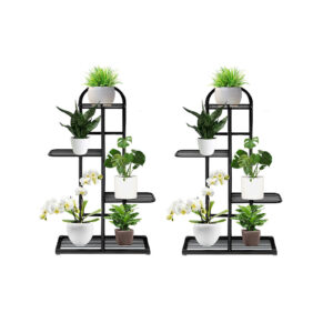 Buy SOGA 2X 5 Tier 6 Pots Black Metal Plant Stand Flowerpot Display Shelf Rack Indoor Home Office Decor Online - Home & Living - 1 - AU Depot Free Shipping