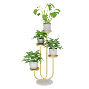 Buy SOGA U Shaped Plant Stand Round Flower Pot Tray Living Room Balcony Display Gold Metal Decorative Shelf Online - Home & Living - 2 - AU Depot Free Shipping