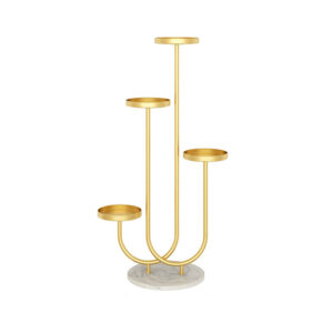 Buy SOGA U Shaped Plant Stand Round Flower Pot Tray Living Room Balcony Display Gold Metal Decorative Shelf Online - Home & Living - 1 - AU Depot Free Shipping