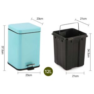 Buy SOGA 2X 12L Foot Pedal Stainless Steel Rubbish Recycling Garbage Waste Trash Bin Square Blue Online - Home & Living - 2 - AU Depot Free Shipping