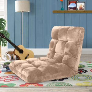 Buy SOGA Floor Recliner Folding Lounge Sofa Futon Couch Folding Chair Cushion Light Apricot Online - Furniture - 2 - AU Depot Free Shipping